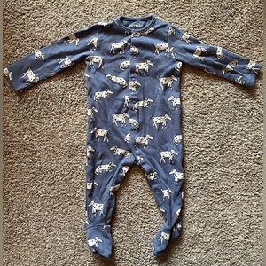 Navy Blue Cow Print Kids Footie by ANYDAY John Lewis